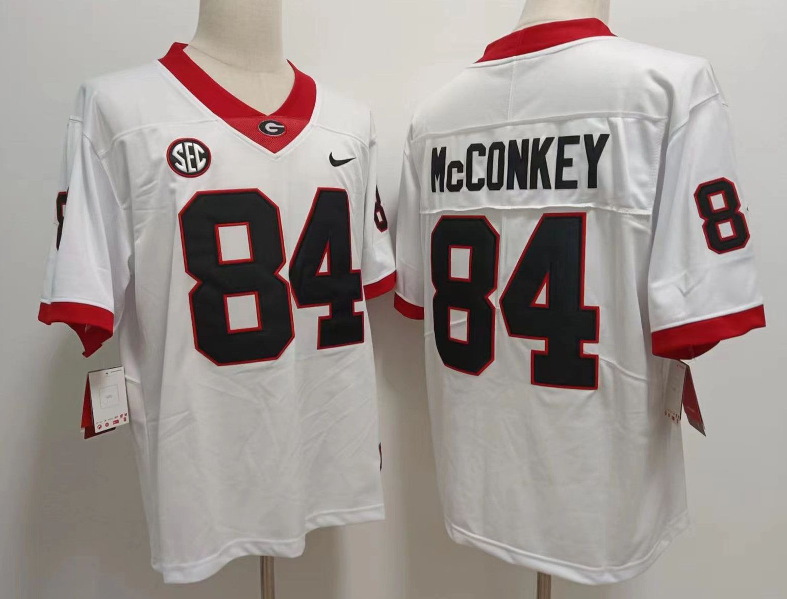 Men Georgia Bulldogs #84 Mcconkey White Nike 2025 NCAA Jersey->ncaa teams->NCAA Jersey